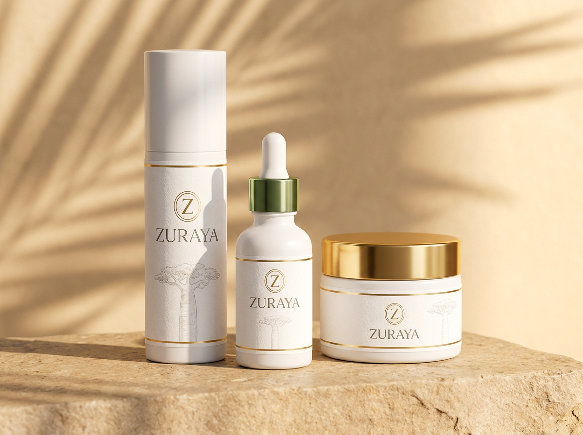 The complete ZURAYA routine: Lumi Wash, Elixyrūum and Velvet Creme